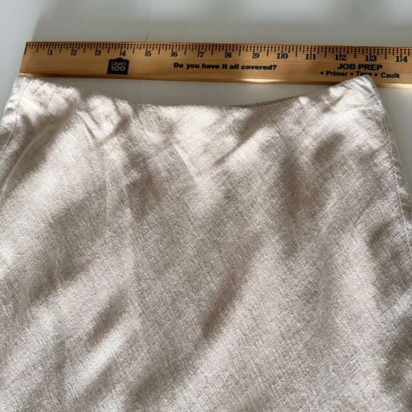 Banana Republic Womens Midi Skirt Linen Blend Size XS Oat Lined Pull On - Picture 4 of 7